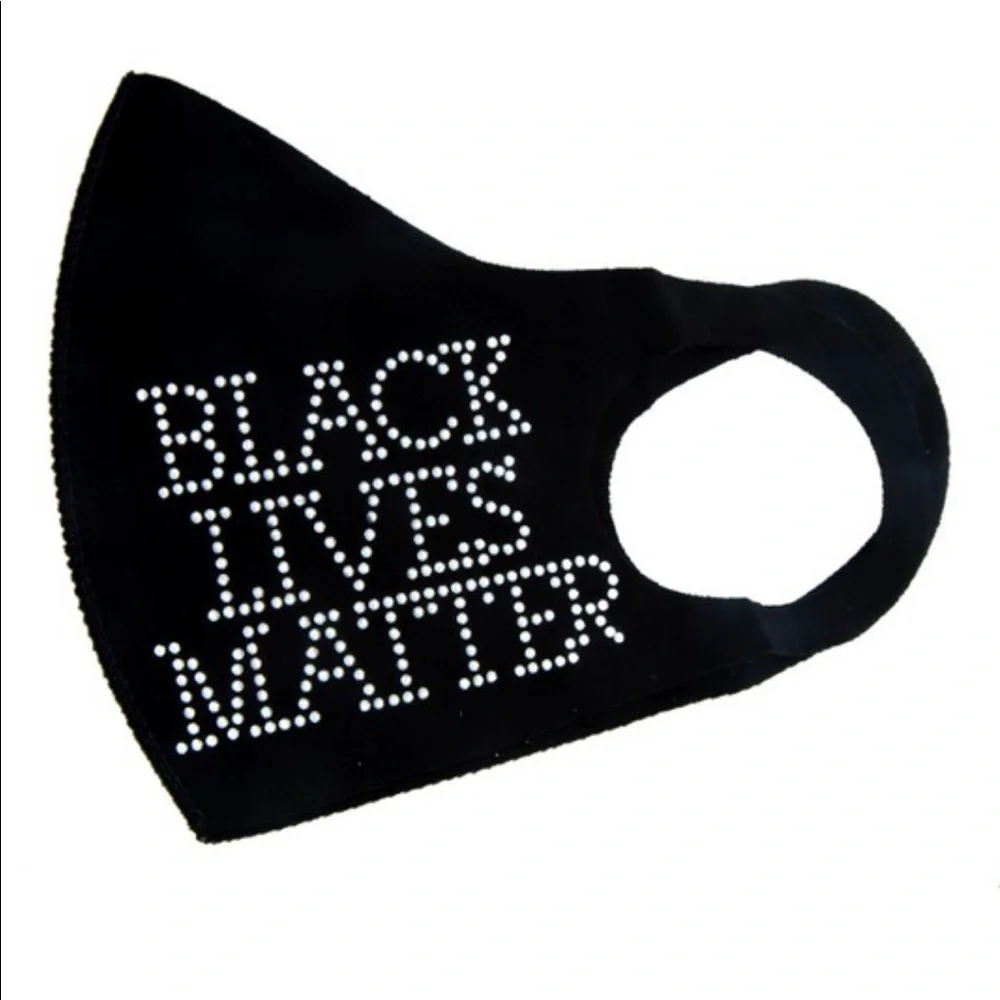 Black Lives Matter Black Rhinestone Bling Mask